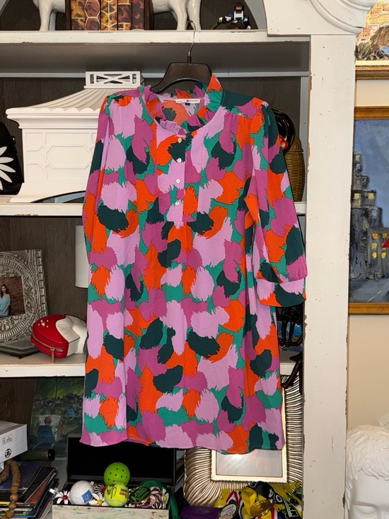 Michelle Mcdowell Dresses & Skirts - Michelle McDowell Large L ruffle neck tunic dress midnight haze ?